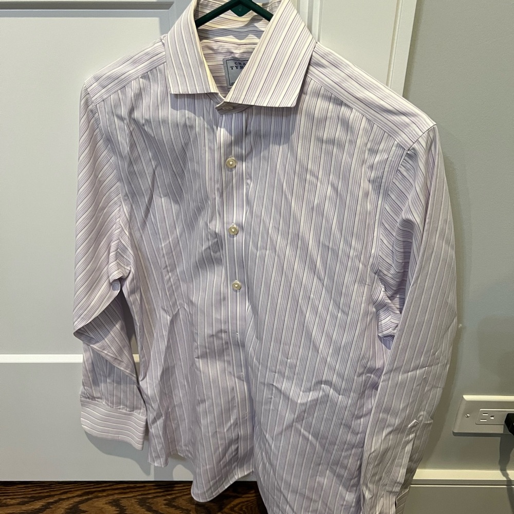 Men's Striped Dress Shirt Charles Tyrwhitt slim fit 15/33”